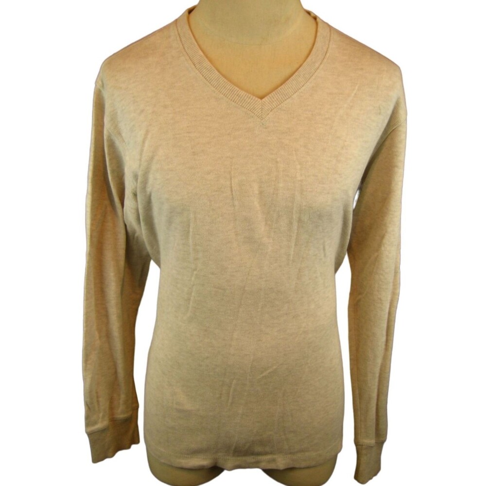Mens Old Navy Heather Gray LS Cotton V-Neck Sweater sz L